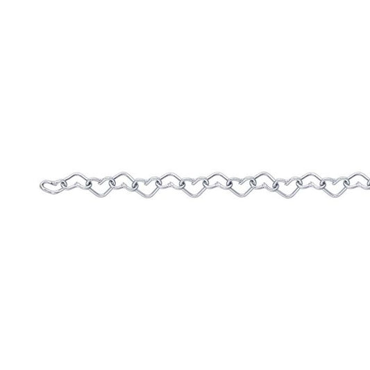 Heart Link 3.2mm Sterling Silver Chain for anklet 27cm
