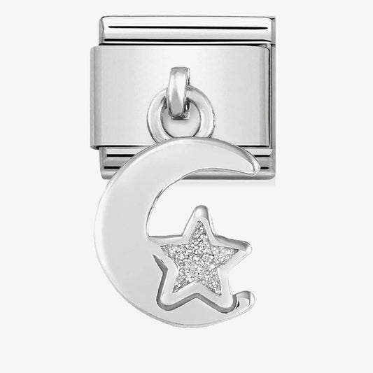 Composable Classic CHARMS steel, 925 silver and enamel (05_Moon and star)