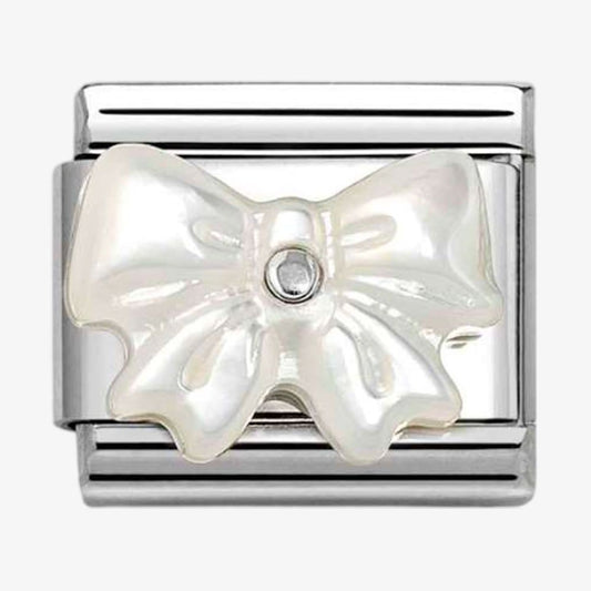 CLASSIC Silvershine Mother Of Pearl Bow Charm