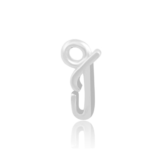 Initial Alphabet Charm, J, 925 Sterling Silver.