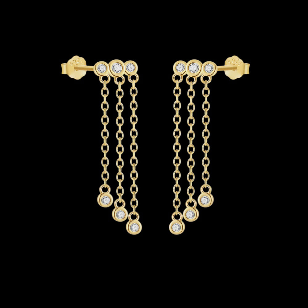 Rainfall  Earrings Gold