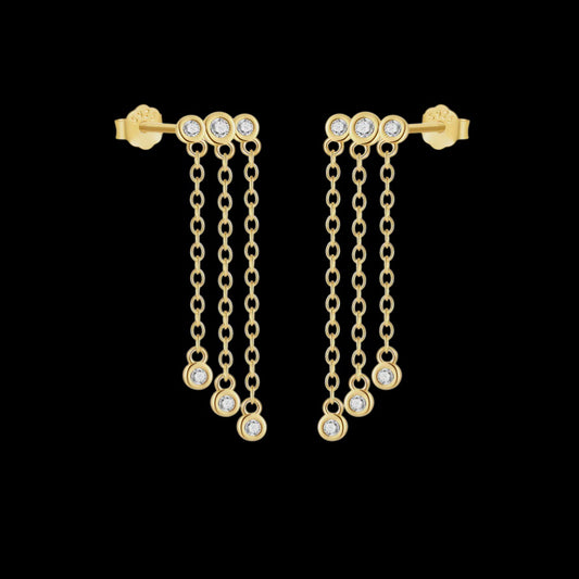 Rainfall  Earrings Gold
