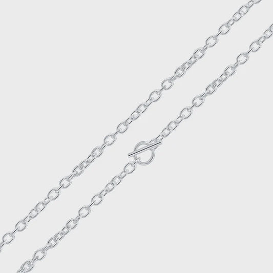 Silver 6mm Cable Chain with T-Bar