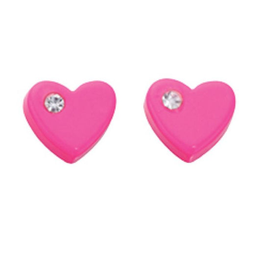 Pink Heart Stud Earrings