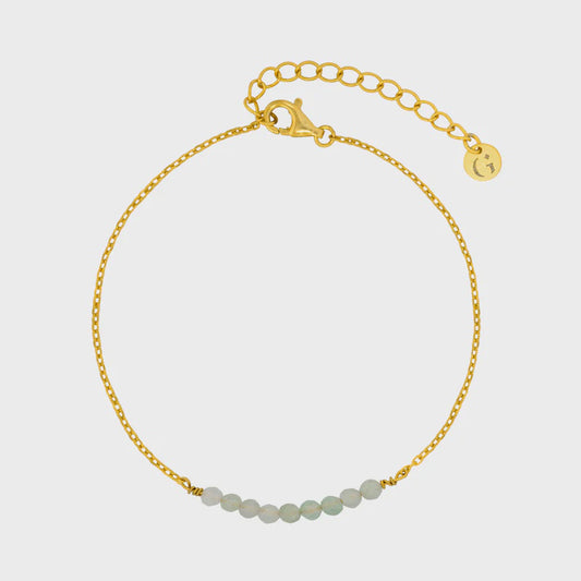 Green Aventurine Beads Bracelet Gold