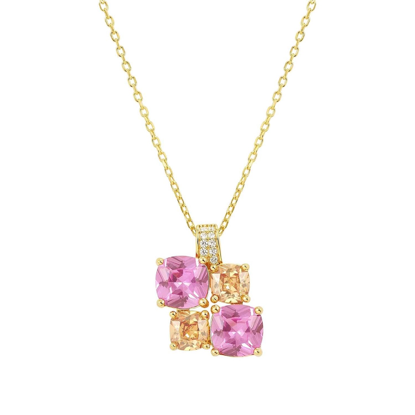 Colour Wave Aurora Gold Plated & Mixed Zirconia Necklace
