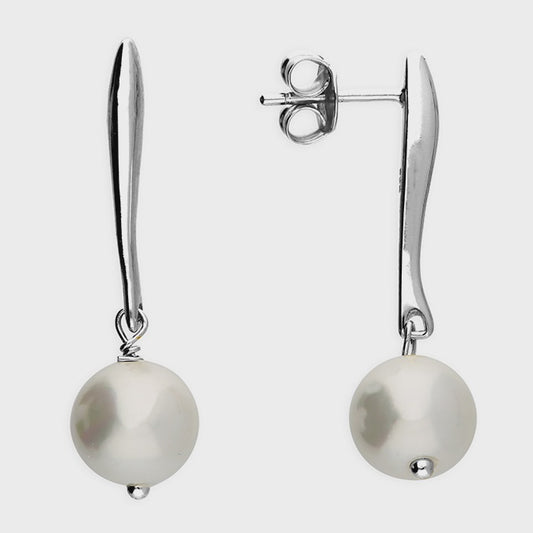 Shell pearl drop earrings