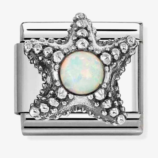 Nomination Starfish With White Opal Link