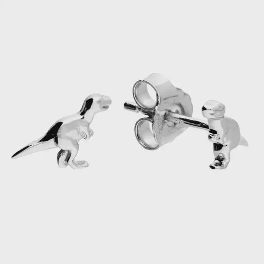 Small T-rex stud earrings