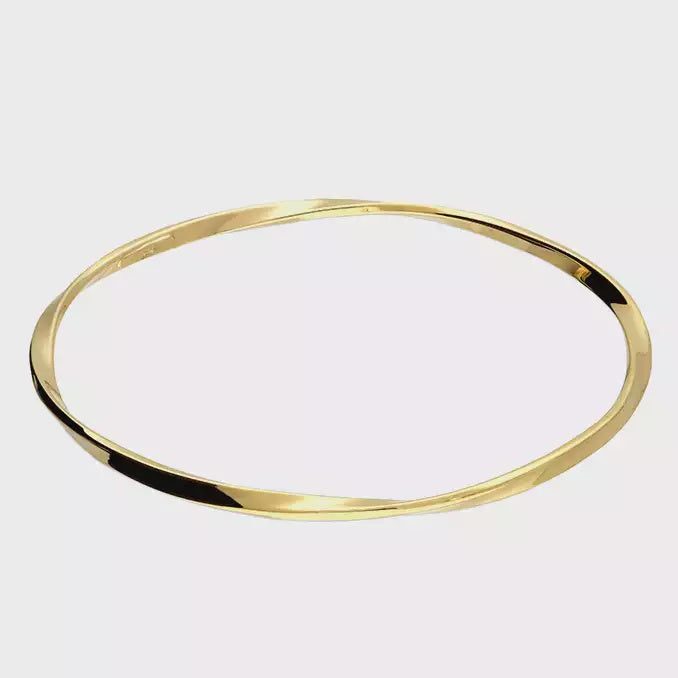 Gold-plated medium flat twisted hollow slave