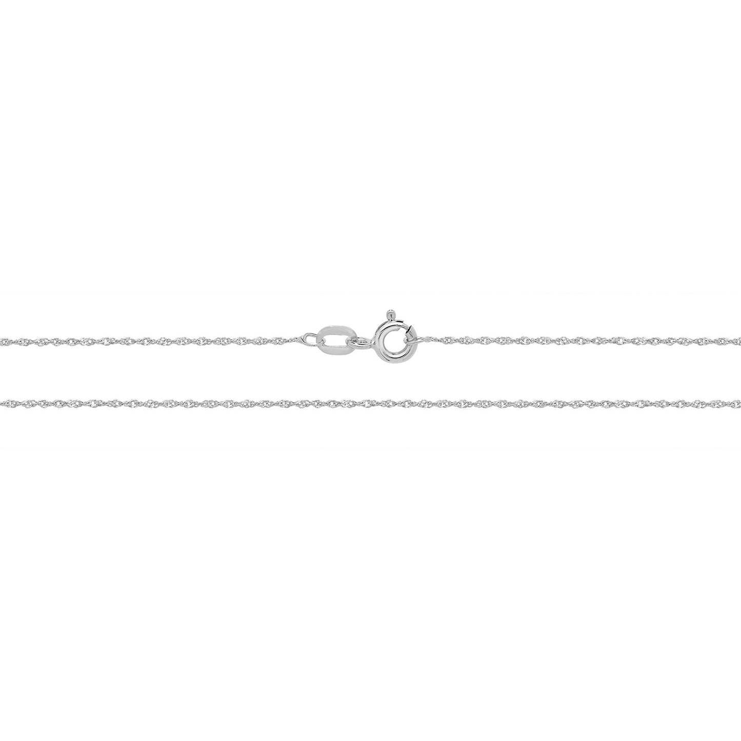 9CT WHT GOLD DC SINGAROPE CHAIN 18"