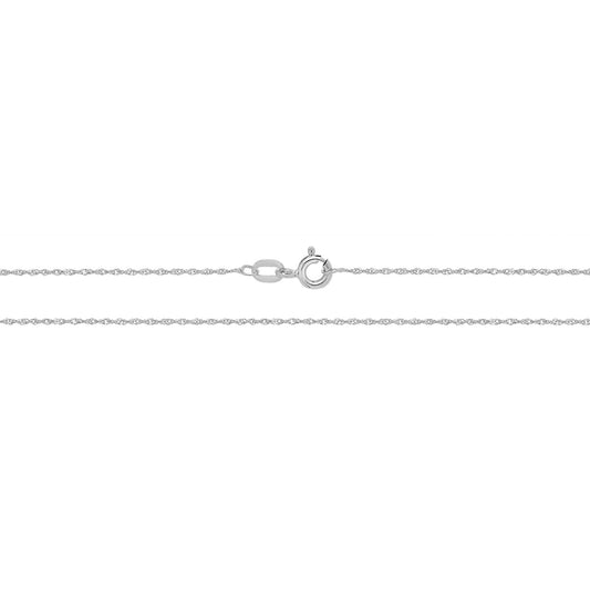 9CT WHT GOLD DC SINGAROPE CHAIN 18"