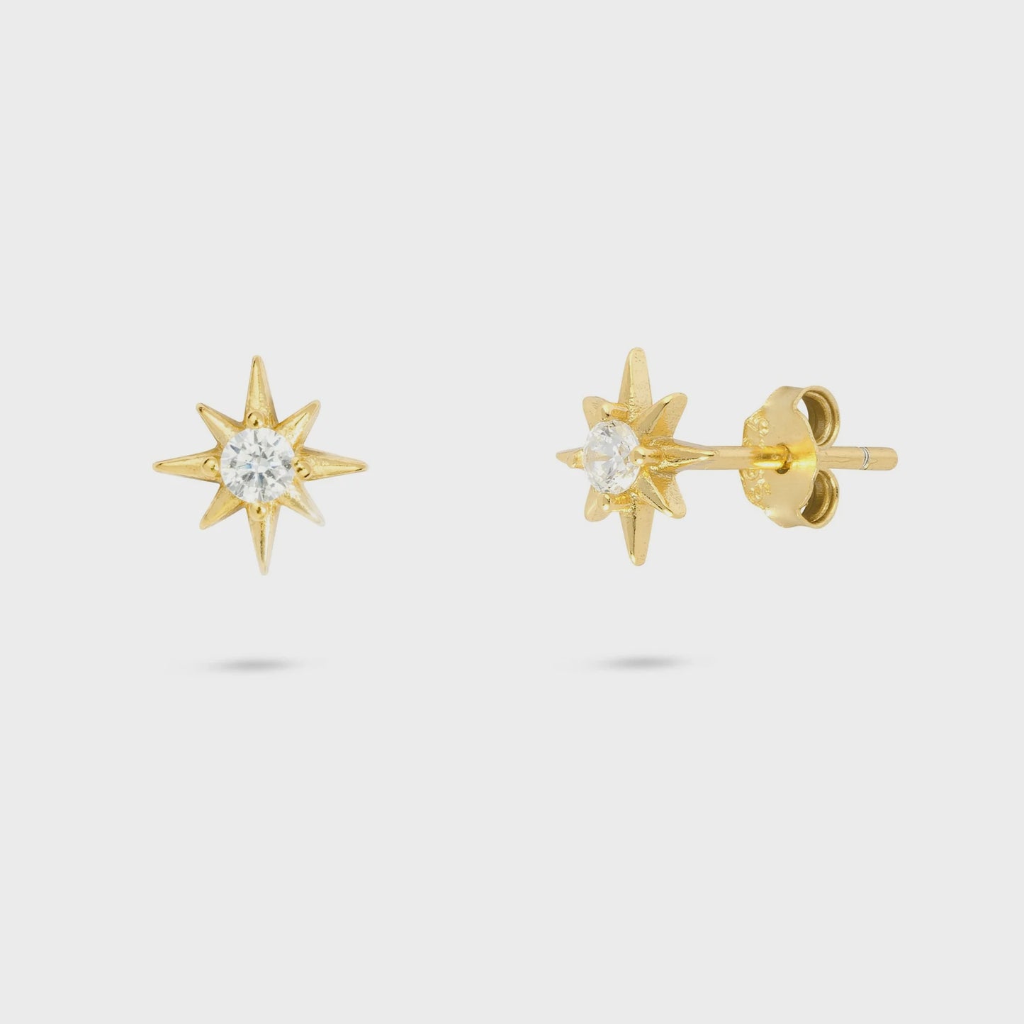 Little Starburst Stud Earrings Gold