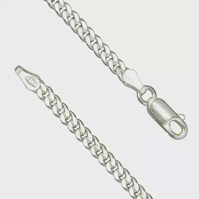 Sterling Silver Heavy Weight Diamond-Cut Curb Chain