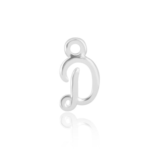 Initial Alphabet Charm, D, 925 Sterling Silver