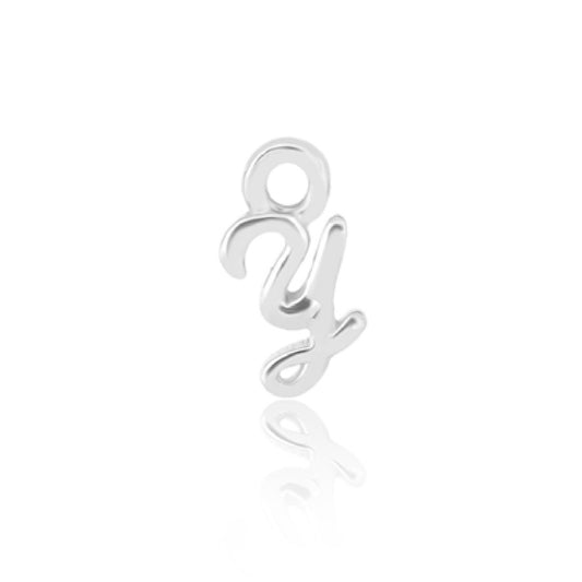 Initial Alphabet Charm, Y, 925 Sterling Silver.