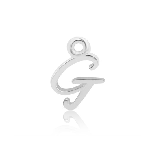 Initial Alphabet Charm, G, 925 Sterling Silver.