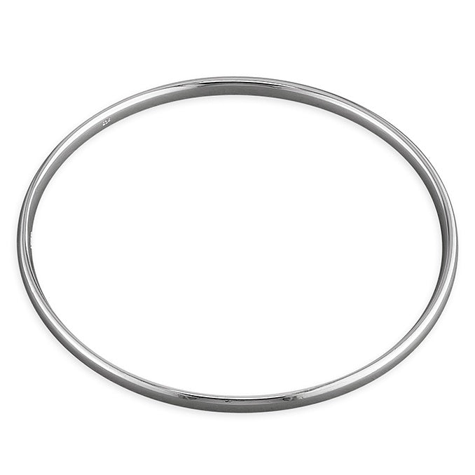 3.5mm Solid Court Slave Silver Bangle