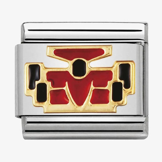 CLASSIC Gold Sports Red Formula 1 Car Charm