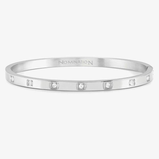 PRETTY BANGLES bracelet in steel and SQUARE cz (SMALL SIZE)