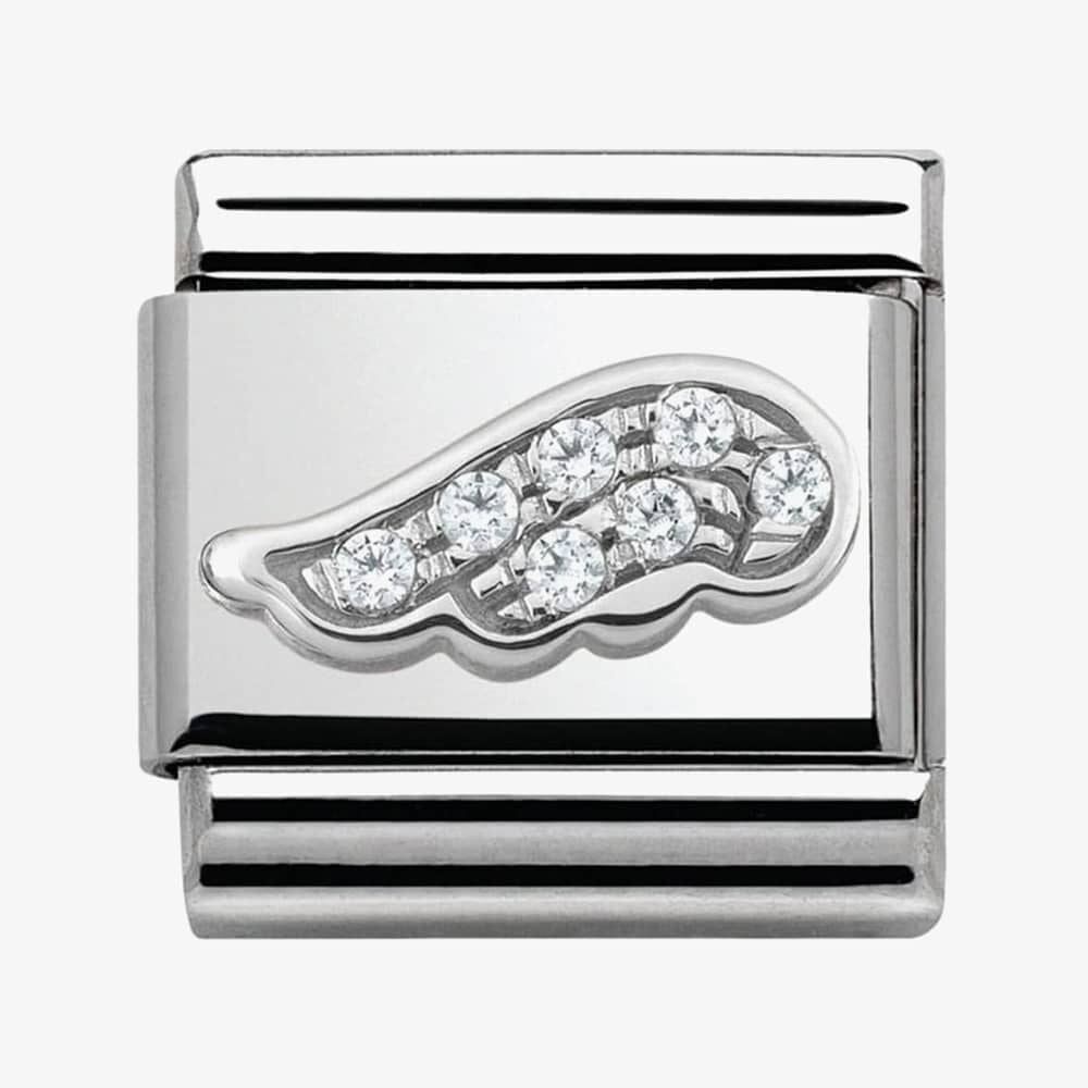 CLASSIC Silvershine Oxidised White Wing Charm
