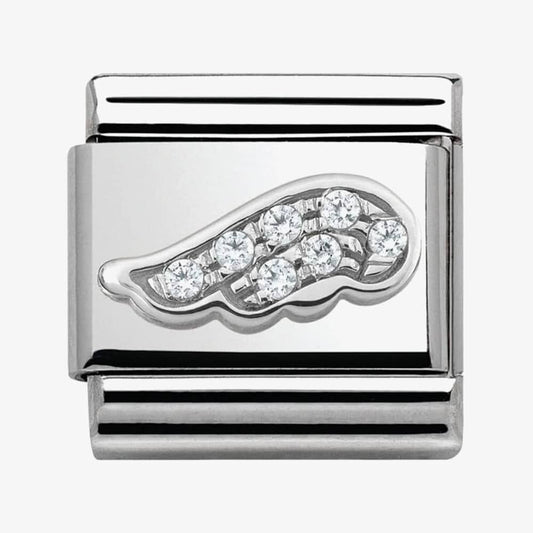 CLASSIC Silvershine Oxidised White Wing Charm