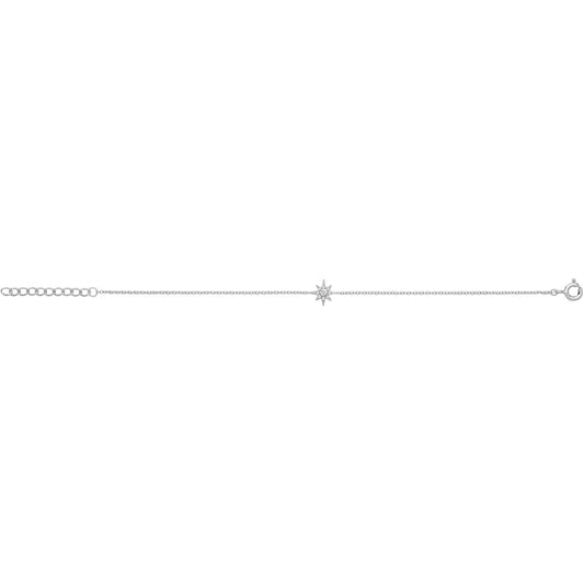 SILVER RHODIUM PLATED FINE STAR BRACELET