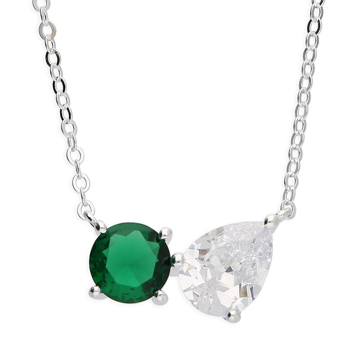 Toi Et Moi Green Stone Necklace