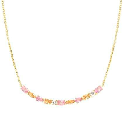 COLOUR WAVE gold Aurora Edition necklace (RICH) in 925 sterling silver and cubic zirconia
