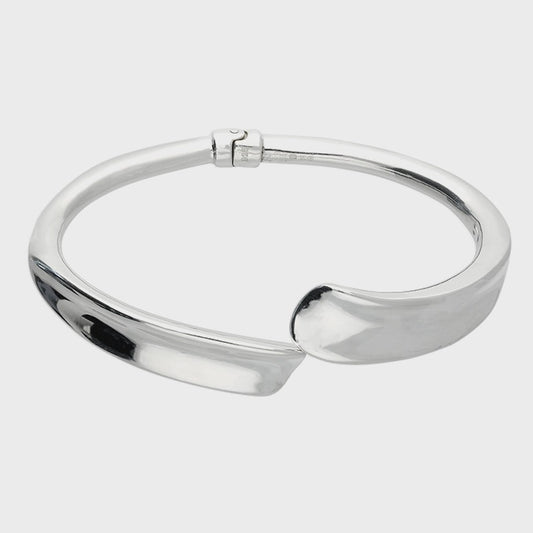 Silver Sprung hinged curve bangle