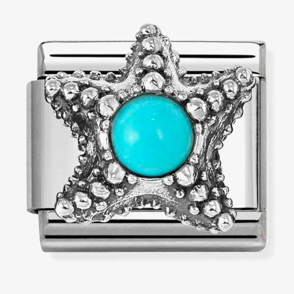 Nomination Starfish With Turquoise Link