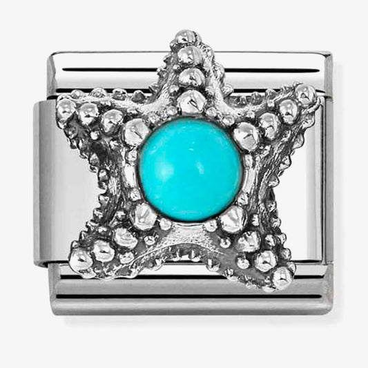 Nomination Starfish With Turquoise Link