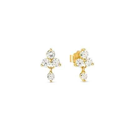 LIFE BOUQUET gold earrings in 925 sterling silver and cubic zirconia