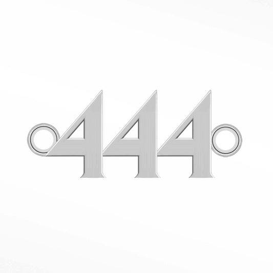 Angel Numbers, Connector, 444, Sterling Silver