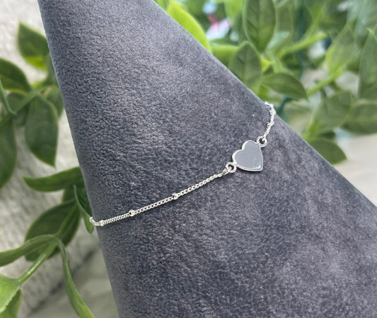 Sterling Silver Curb and Ball Bracelet Adjustable 18cm/7" - 19cm/7.5"