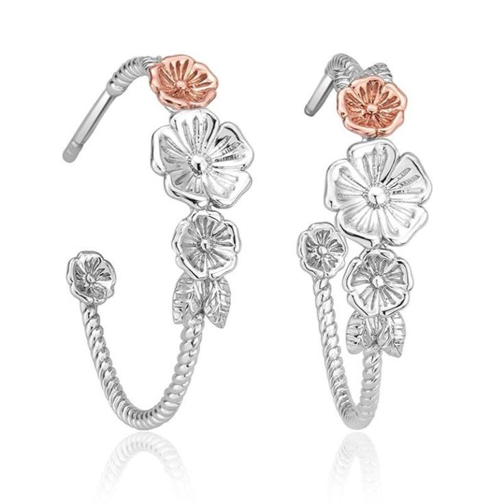 Clogau Wildflower Half Hoop Earrings