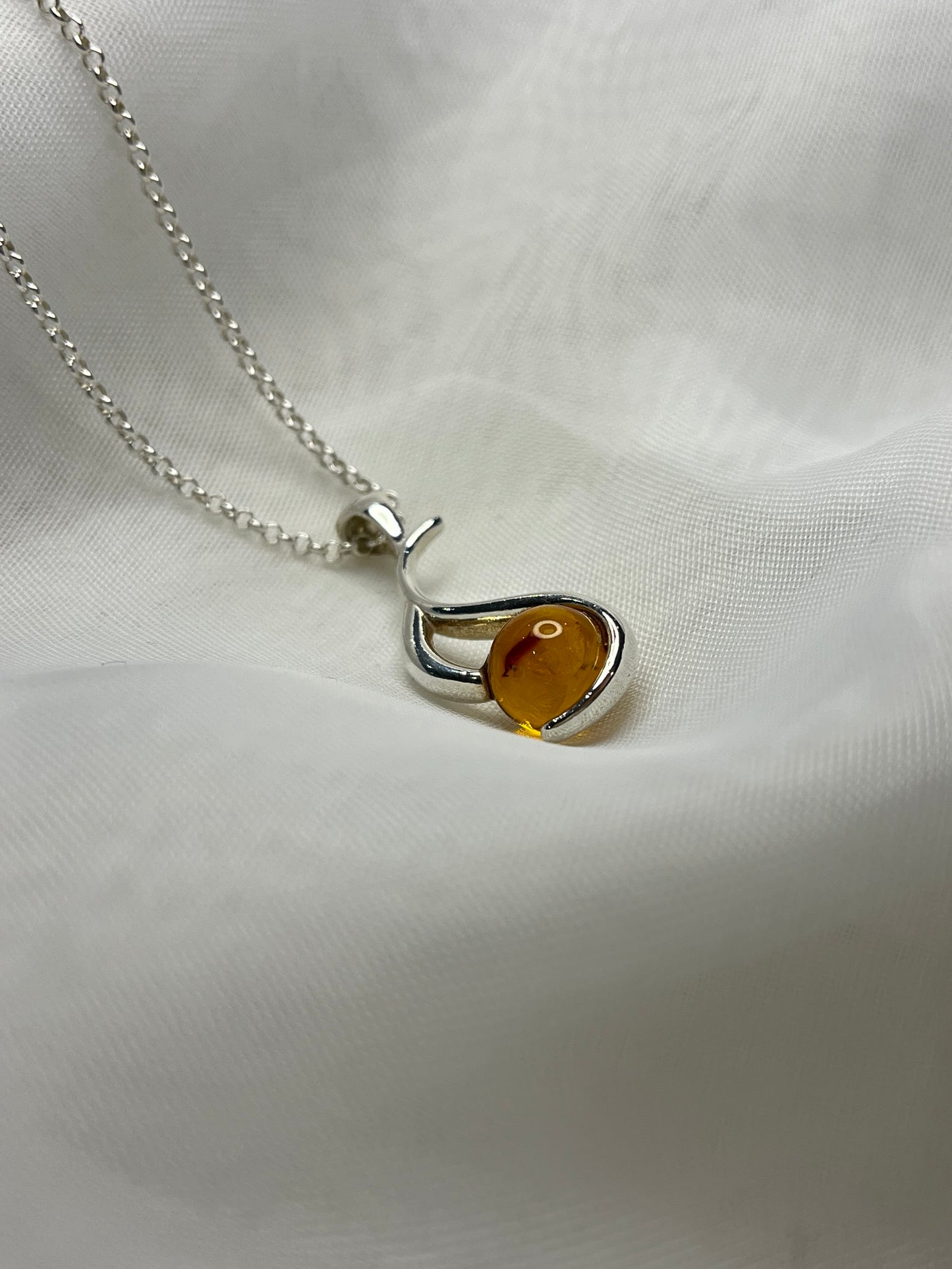 Amber Eternal Flame Necklace