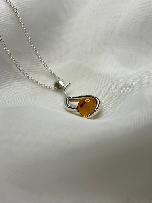 Amber Eternal Flame Necklace