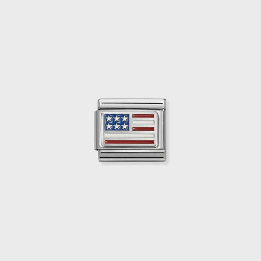 Nomination USA Silvershine Flag Charm