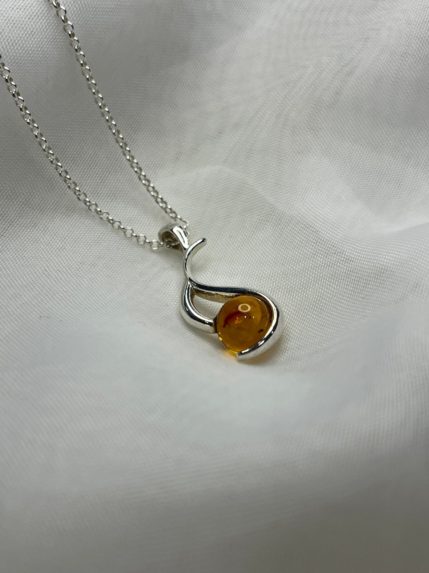 Amber Eternal Flame Necklace