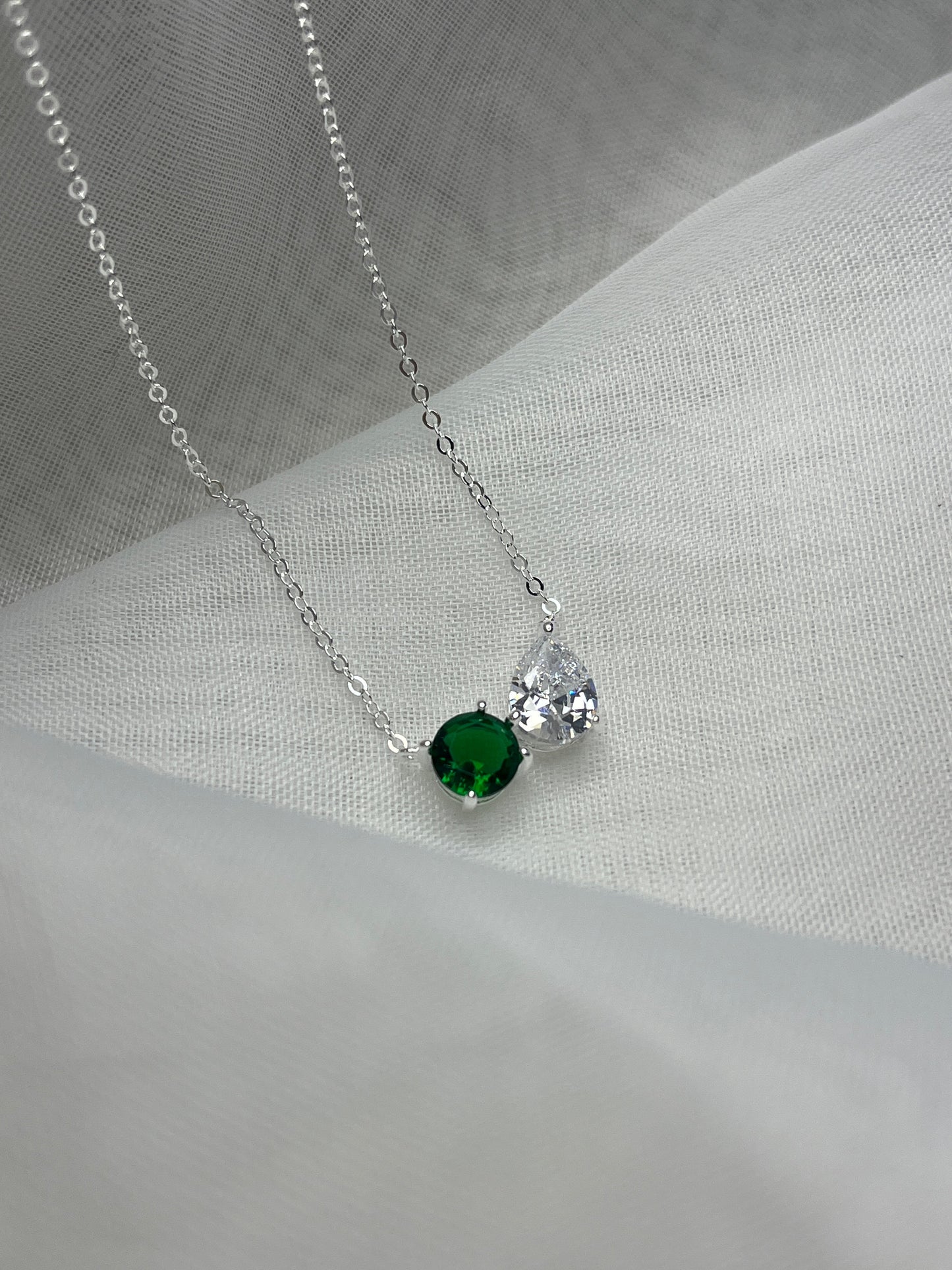Toi Et Moi Green Stone Necklace
