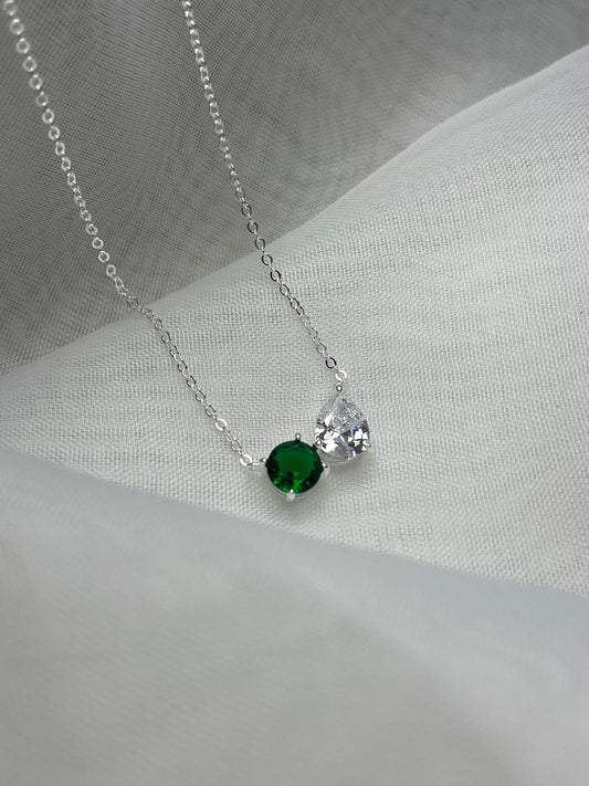 Toi Et Moi Green Stone Necklace
