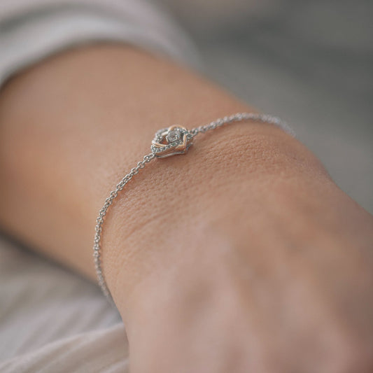 Clogau Forever Yours Sterling Silver Heart Bracelet with Topaz