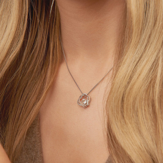 Clogau Forever Yours Sterling Silver Heart Pendant with Topaz