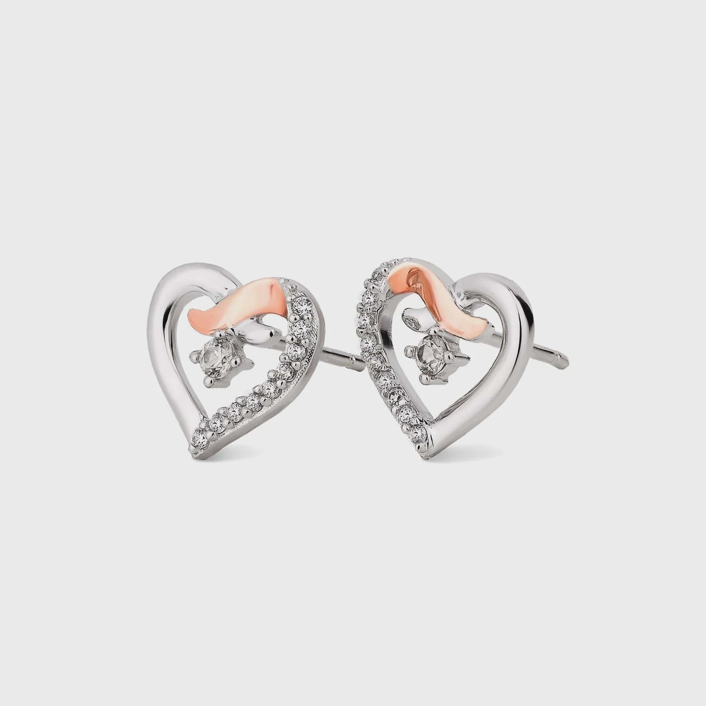 Clogau Forever Yours Sterling Silver Kiss Stud Earrings with Zircon