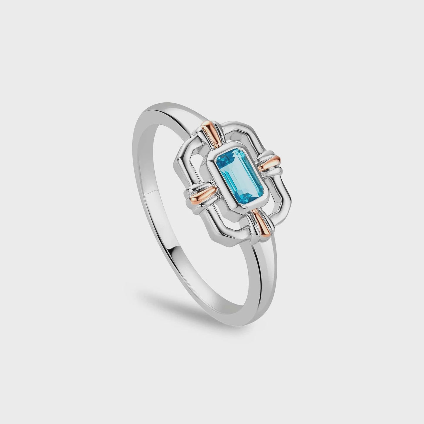 Royal Clogau® Sterling Silver Gateways Ring with Swiss Blue Topaz