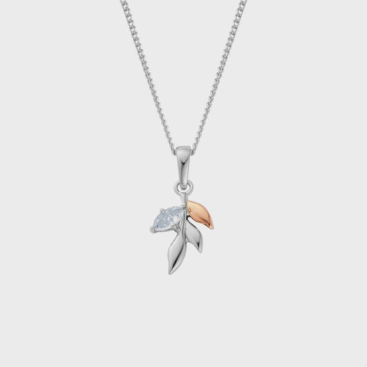 Royal Clogau® Sterling Silver Leaf Pendant with Topaz