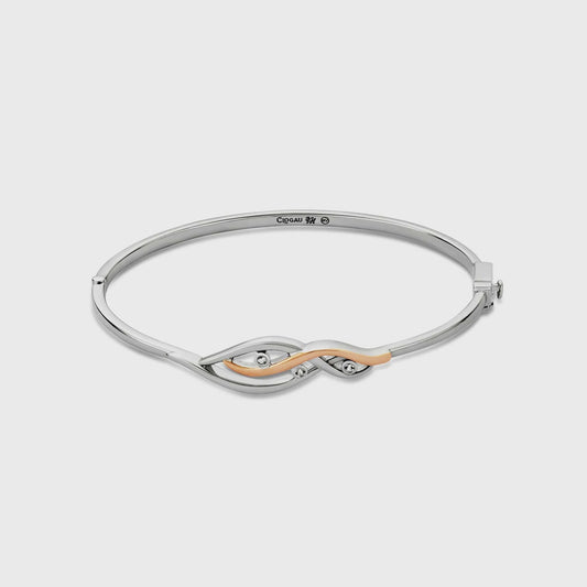 Clogau Nature's Wonder Sterling Silver Waterfall Bangle with Topaz
