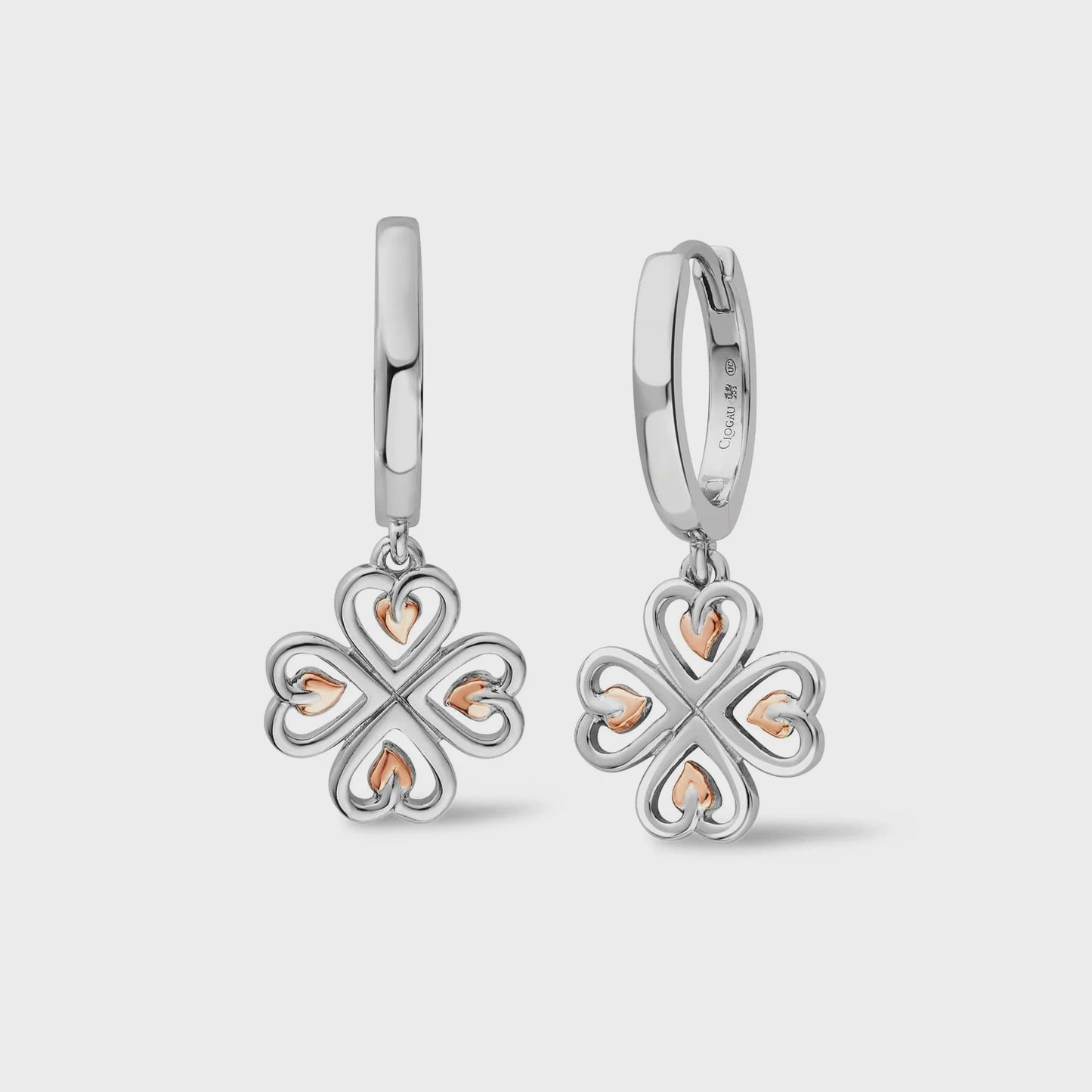 Tree of Life® Heart Silver Drop Hoop Earrings