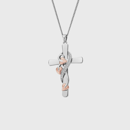 Clogau Tree of Life® Sterling Silver Vine Cross Pendant with Topaz